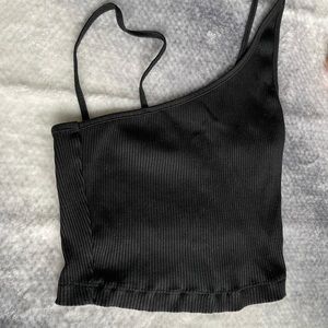 Zara one shoulder top, black, good condition, size M